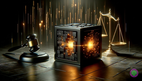 A conceptual illustration of a black cube representing AI being cracked open to reveal code.