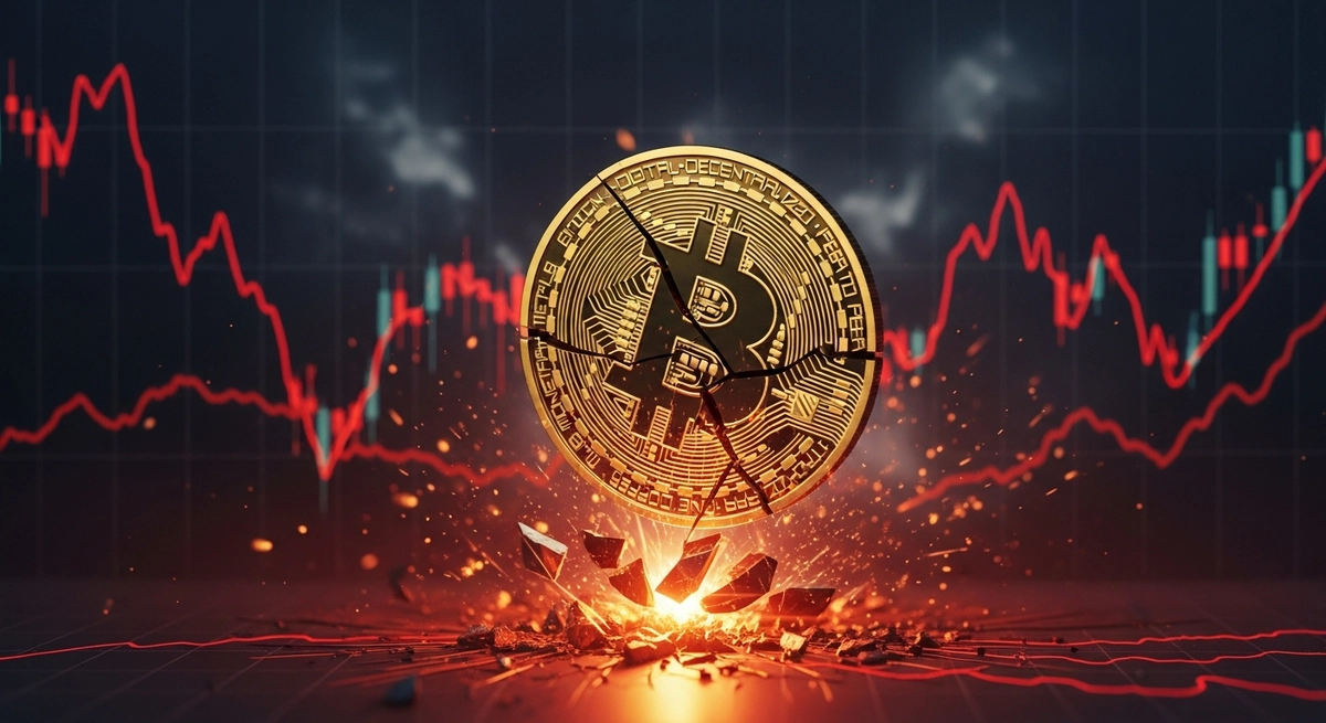 Ilustração da queda do Bitcoin