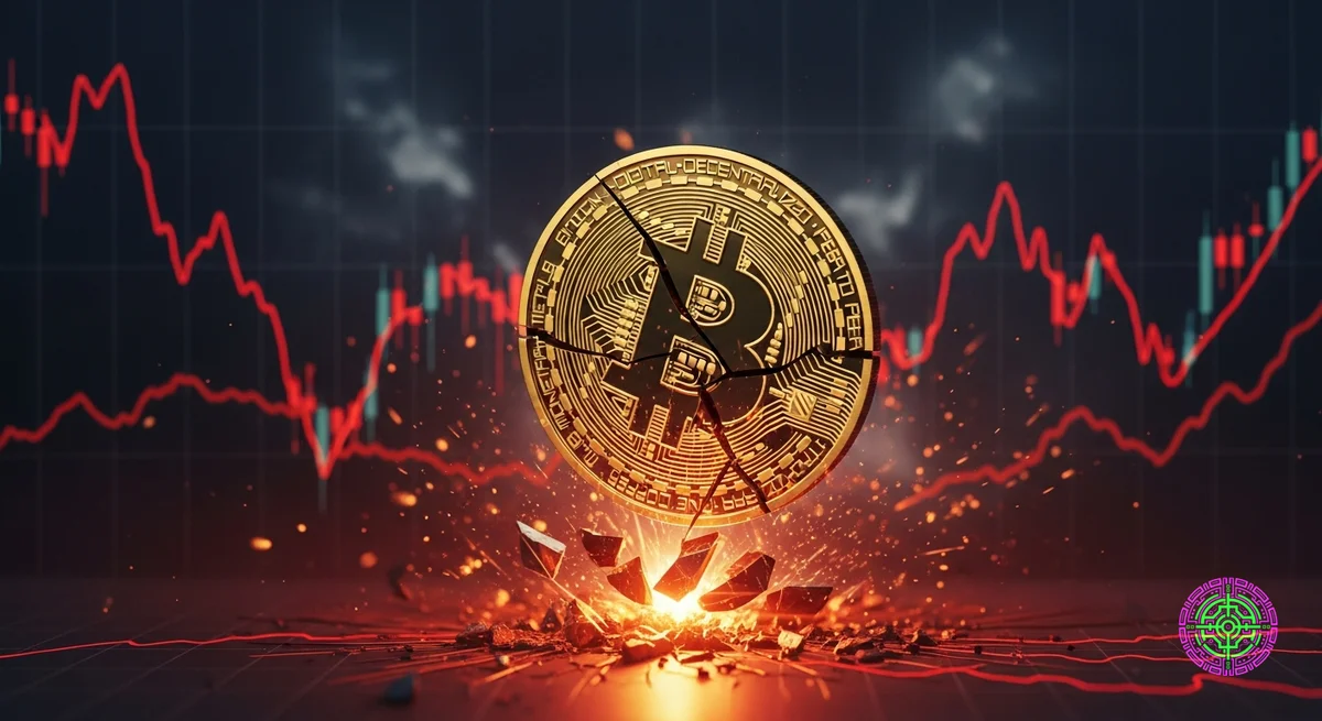 Ilustración de la caída de Bitcoin