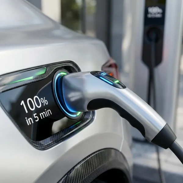 Futuristic EV charging station visualization
