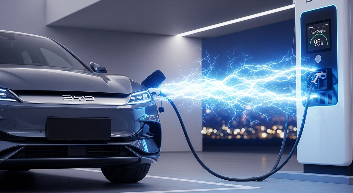 未来主义电动汽车充电站可视化