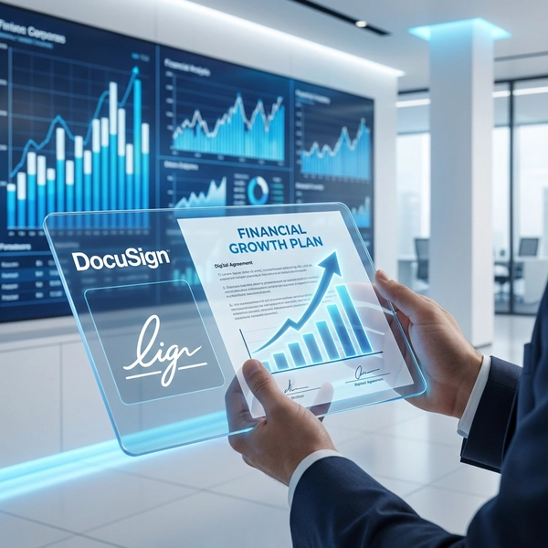 Interface of DocuSign's new IAM platform showing AI contract analysis.