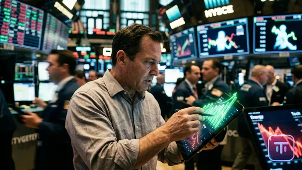 Abstract visualization of energy stocks outperforming tech stocks