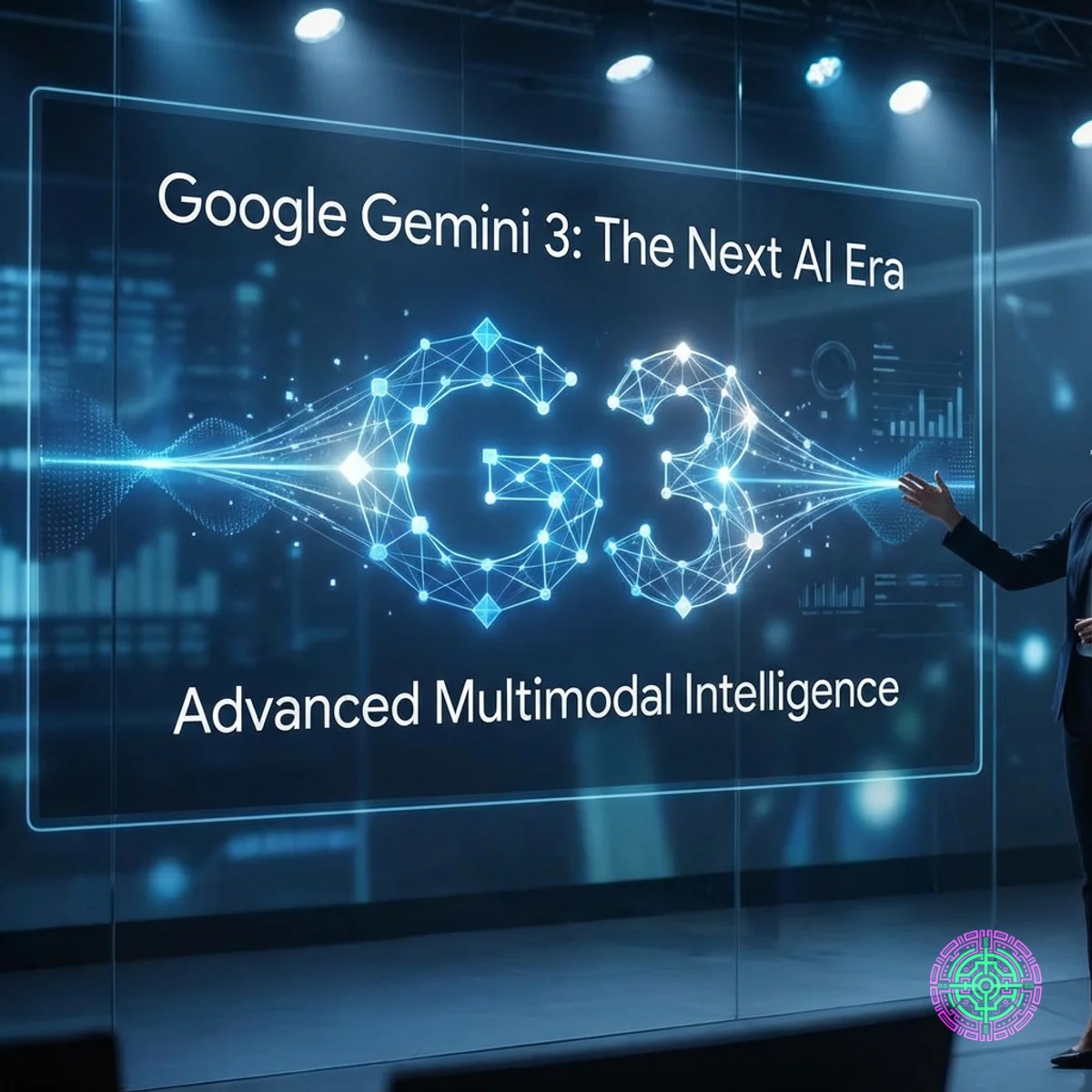 새로운 AI 모델 브랜딩을 보여주는 Google Gemini 3 발표 시각 자료