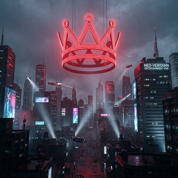 A glowing red digital crown representing Netflix's dominance in the streaming world