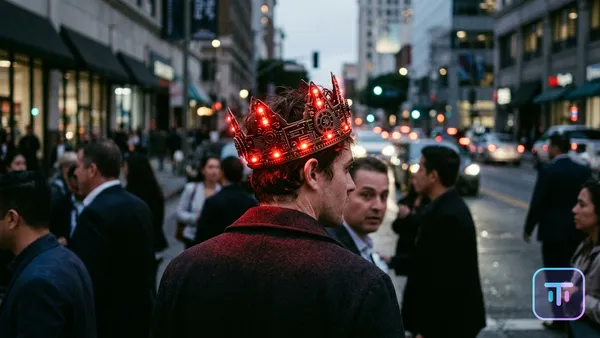A glowing red digital crown representing Netflix's dominance in the streaming world