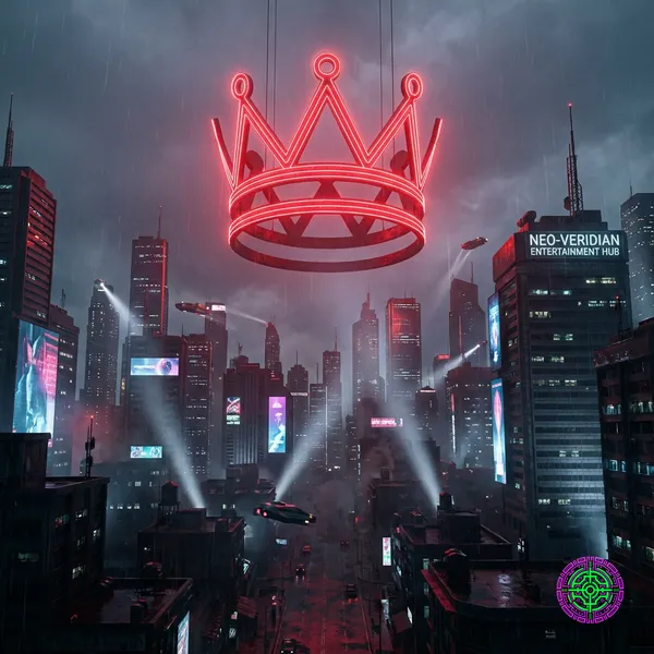 A glowing red digital crown representing Netflix's dominance in the streaming world