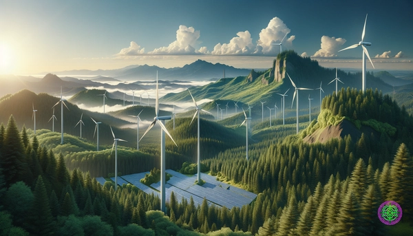 Scenic view of Oregon landscape with clean energy infrastructure