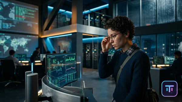 Futuristic digital fortress representing cybersecurity data streams