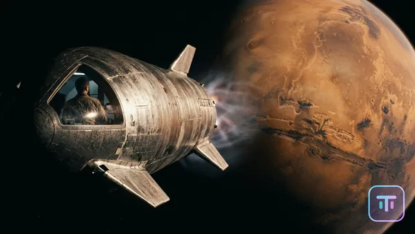 SpaceX Starship nähert sich dem Mars und symbolisiert das ultimative Ziel der IPO-Finanzierung
