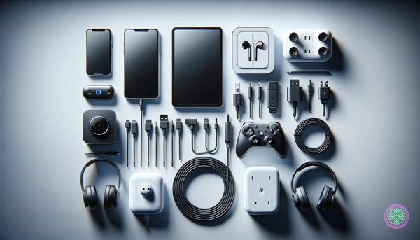 Collection of affordable tech gadgets arranged neatly with clean minimalist aesthetic