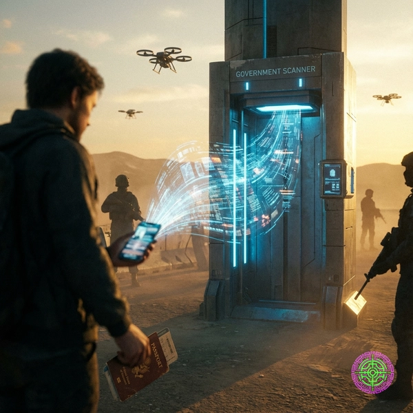 Digital border control scanner analyzing social media data flow