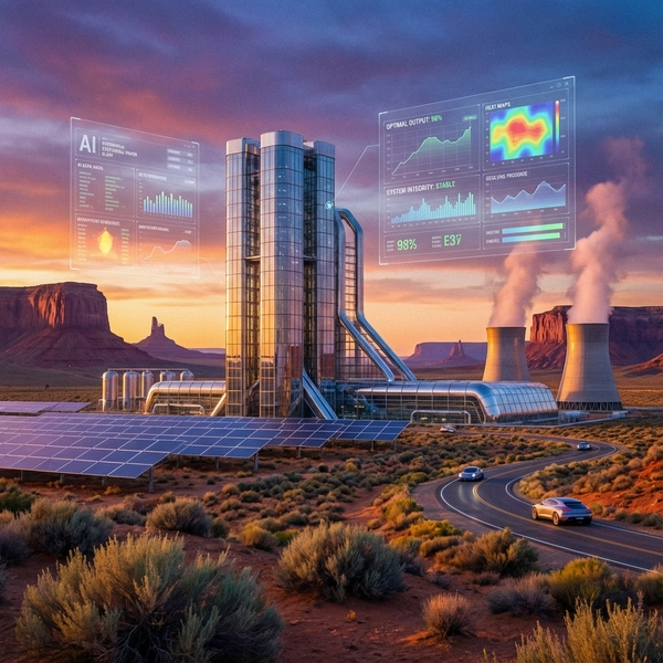 A Zanskar geothermal drilling rig operating in the Nevada desert.