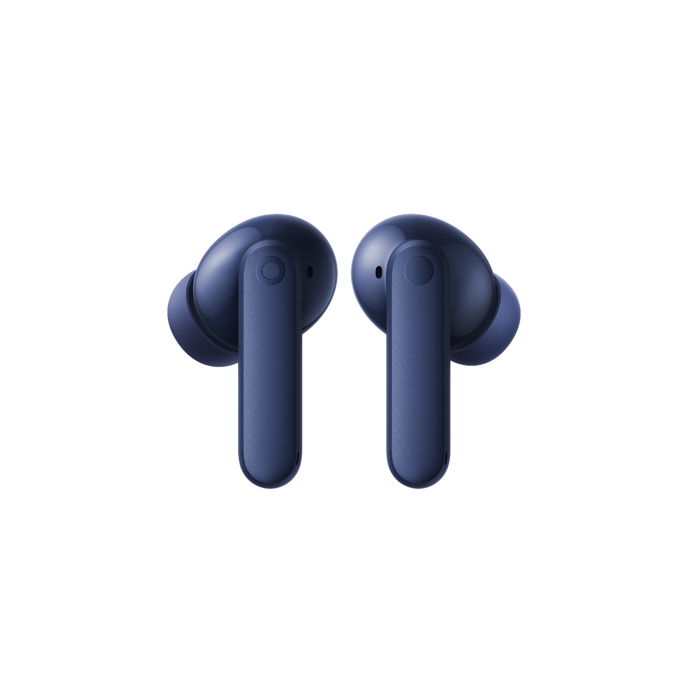 CMF Buds 2 Plus earbuds in blue, back view showing the stem design